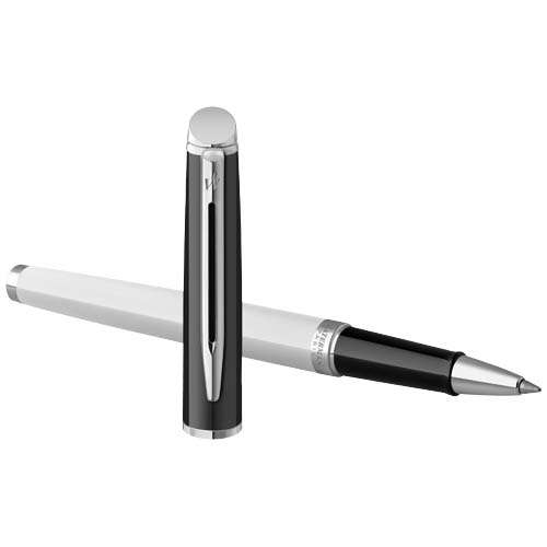 Waterman Hemisphere Color-Block Tintenroller mit Palladiumbeschichtung (schwarze Mine) - weiss / schwarz