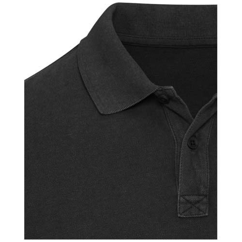 Calgary Poloshirt für Herren im Washed Look, 200 g/m2 - schwarz / XS