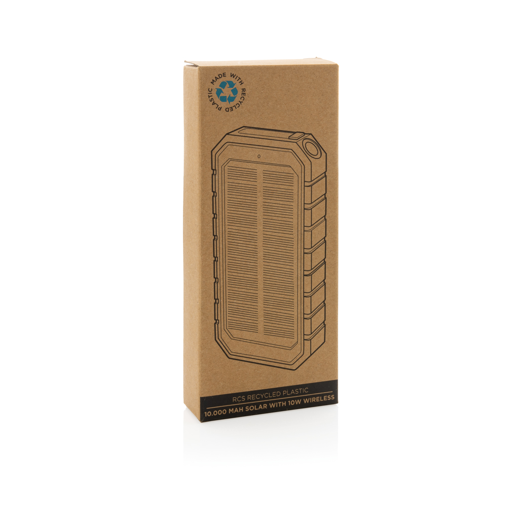 10.000 mAh Solar-Powerbank mit 10W Wireless aus RCS Plastik