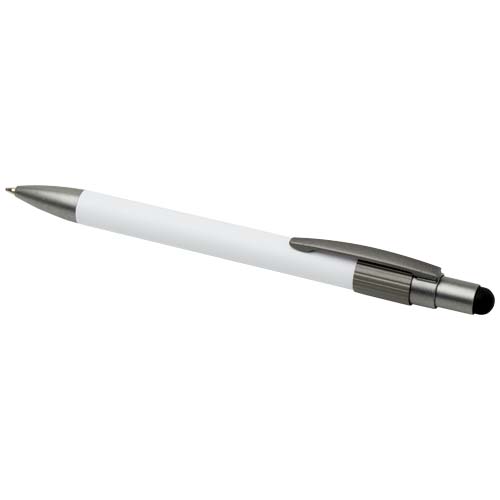 Rill RCS recycelter Kugelschreiber mit Stylus und Fidget Spinner (blaue Mine) - weiss