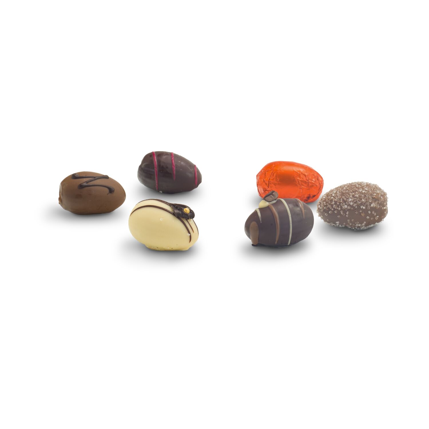 Geschenkartikel / Präsentartikel: Schokoladen-Pralineneier, 6 Stück