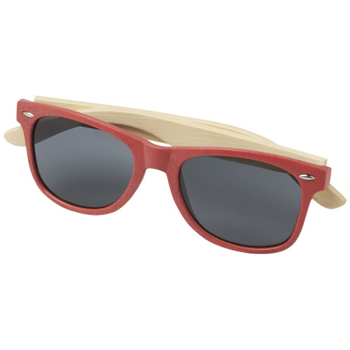 Sun Ray Bambus Sonnenbrille - rot