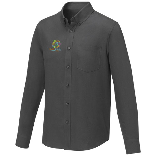 Pollux 130 g/m² Herrenhemd mit langen Ärmeln - storm grey / S
