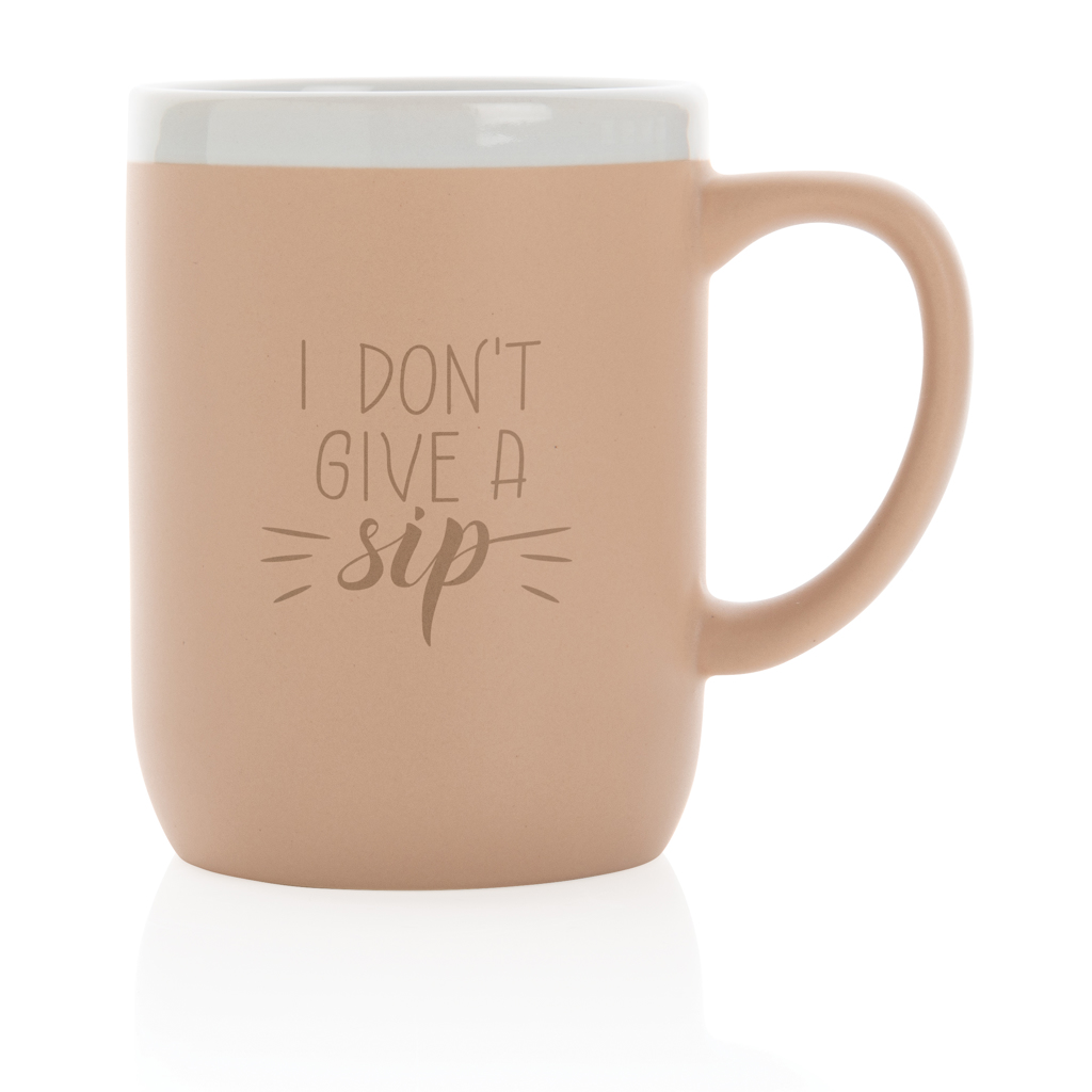 Keramiktasse mit weißem Rand, 300ml