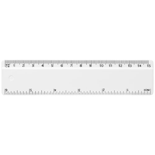 Refari 15 cm Lineal aus recyceltem Kunststoff - weiss