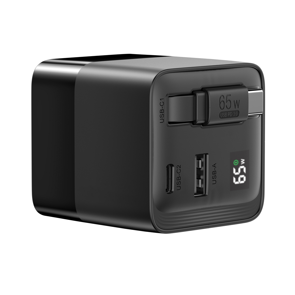 Urban Vitamin Mendocino 65W GaN-Charger mit einziehb. Kabel