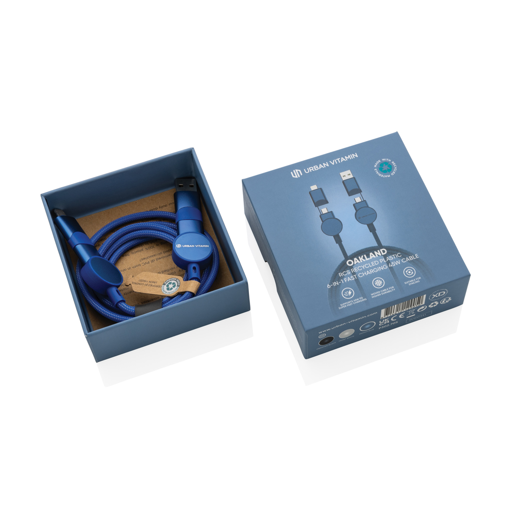 Oakland RCS rKunststoff 1,2m 6-in-1 Fast-Charging 45W Kabel