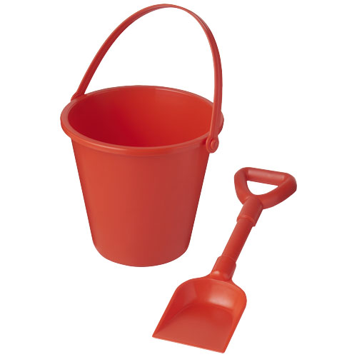 Tides recycelter Strandeimer und Spaten - rot