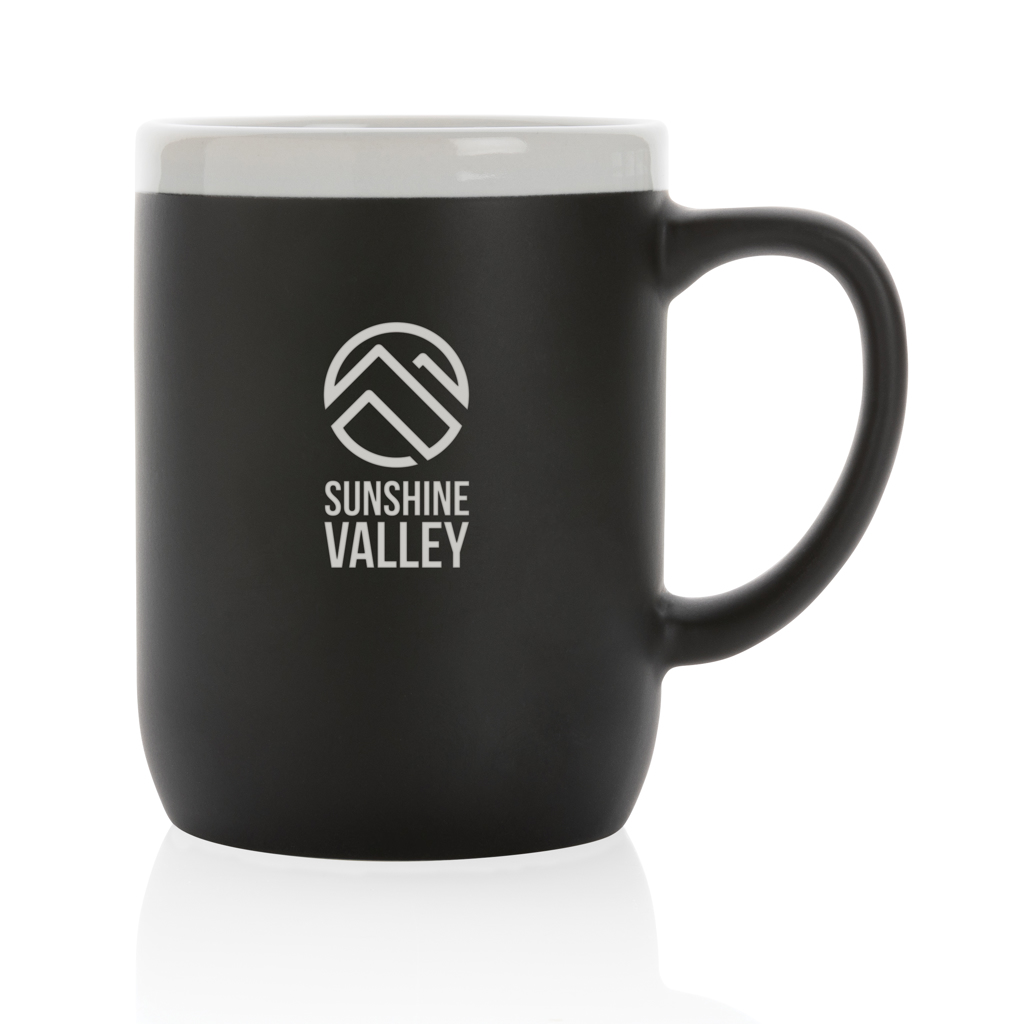 Keramiktasse mit weißem Rand, 300ml