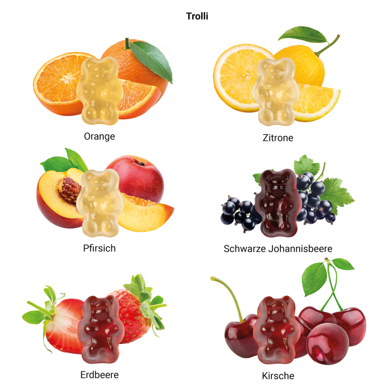 Minitüte 15 g Trolli 30 % Fruchtsaft Bärchen