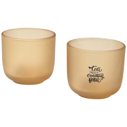 Mal 200 ml Glasbecher – 2er-Set, matt - oatmeal