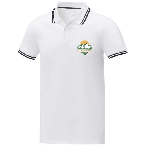 Amarago 200 g/m² Polo mit abgesetztem Rand für Herren - weiss / XS