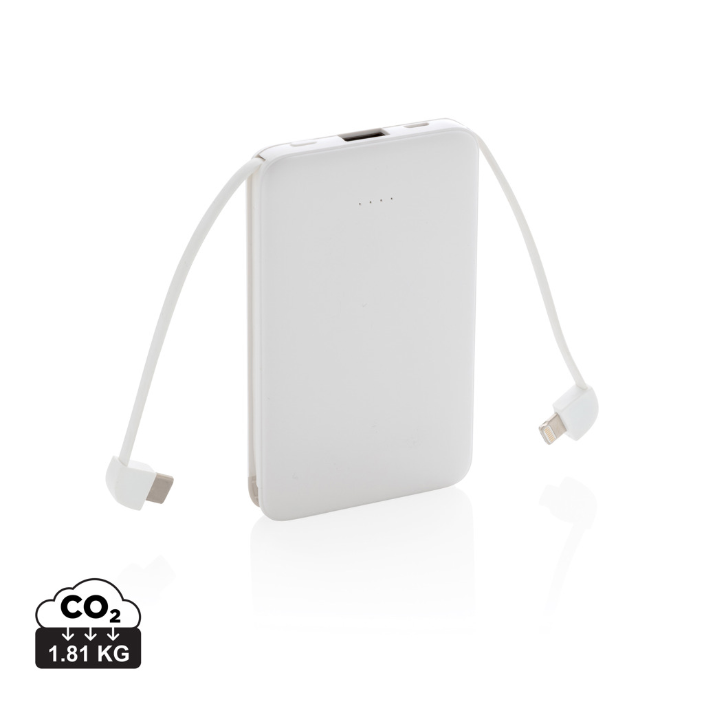 5.000 mAh Powerbank mit integriertem Kabel