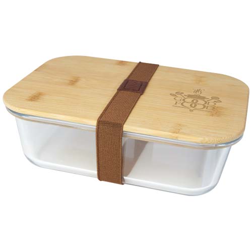 Roby 1000 ml Glas Lunchbox mit Bambusdeckel - natural / transparent klar