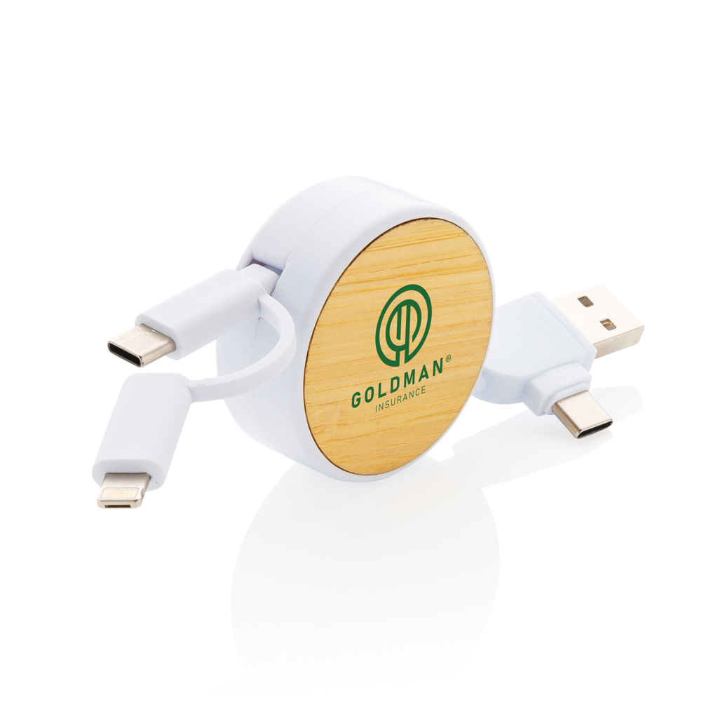 Ontario ausziehb. 4-in-1 Kabel aus RCS recyceltem Kunststoff