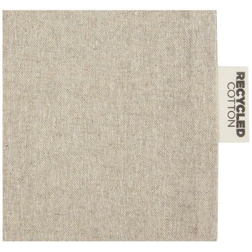 Pheebs 150 g/m² GRS Zuziehbeutel aus Recyclingbaumwolle mittel 1,5 l - heather natur