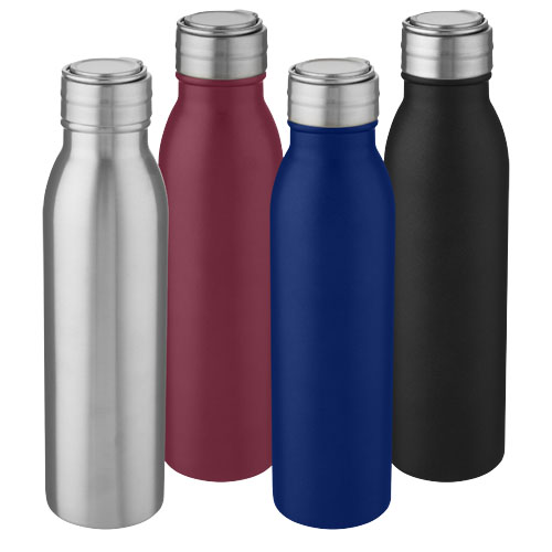 Harper 700 ml Sportflasche aus Edelstahl mit Metallschlaufe - mittelblau