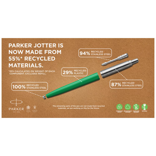 Parker Jotter Recycled Kugelschreiber (blaue Mine) - weiss