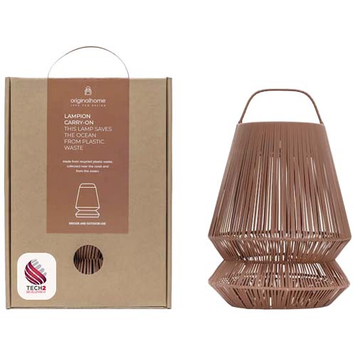 Originalhome Lampion tragbare Laterne aus recyceltem Material - ziegelstein