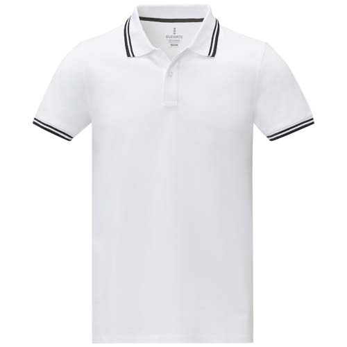 Amarago 200 g/m² Polo mit abgesetztem Rand für Herren - weiss / XS