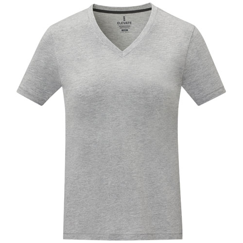 Somoto T-Shirt mit V-Ausschnitt für Damen - heather grau / XXL