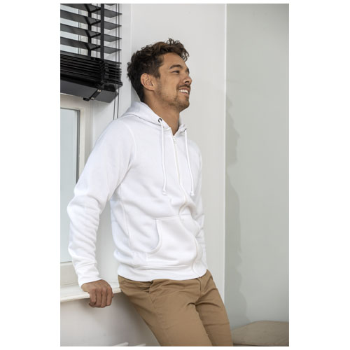 Charon 240 g/m² Herren Kapuzenpullover mit Reißverschluss - weiss / XS