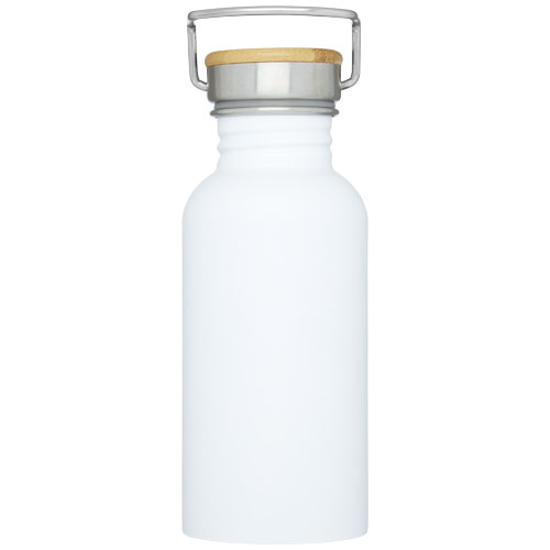 Thor 550 ml einwandige Trinkflasche aus recyceltem Edelstahl - weiss