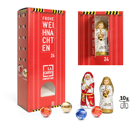 Lindt Lindor Adventsspender "Turm" mit Hohlfigur