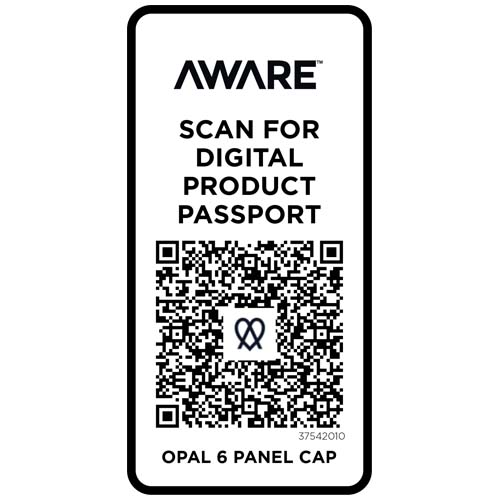 Opal 240 g/m² 6 Segmenten Aware™ recycelte Kappe - weiss