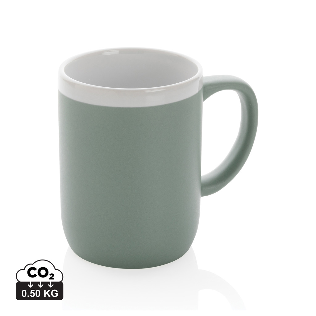 Keramiktasse mit weißem Rand, 300ml