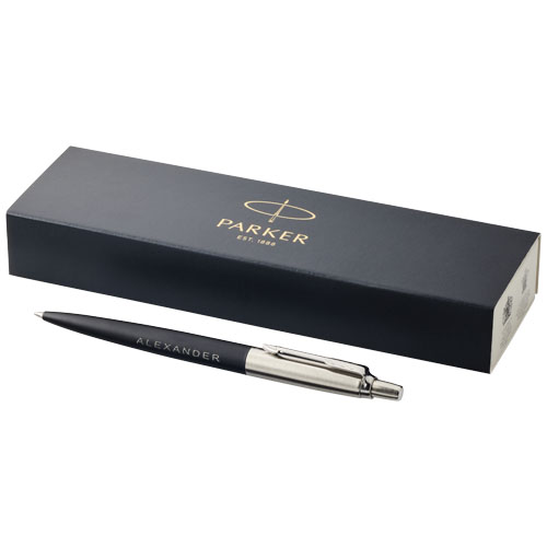 Parker Jotter Bond Street Kugelschreiber (blaue Mine) - schwarz / silber