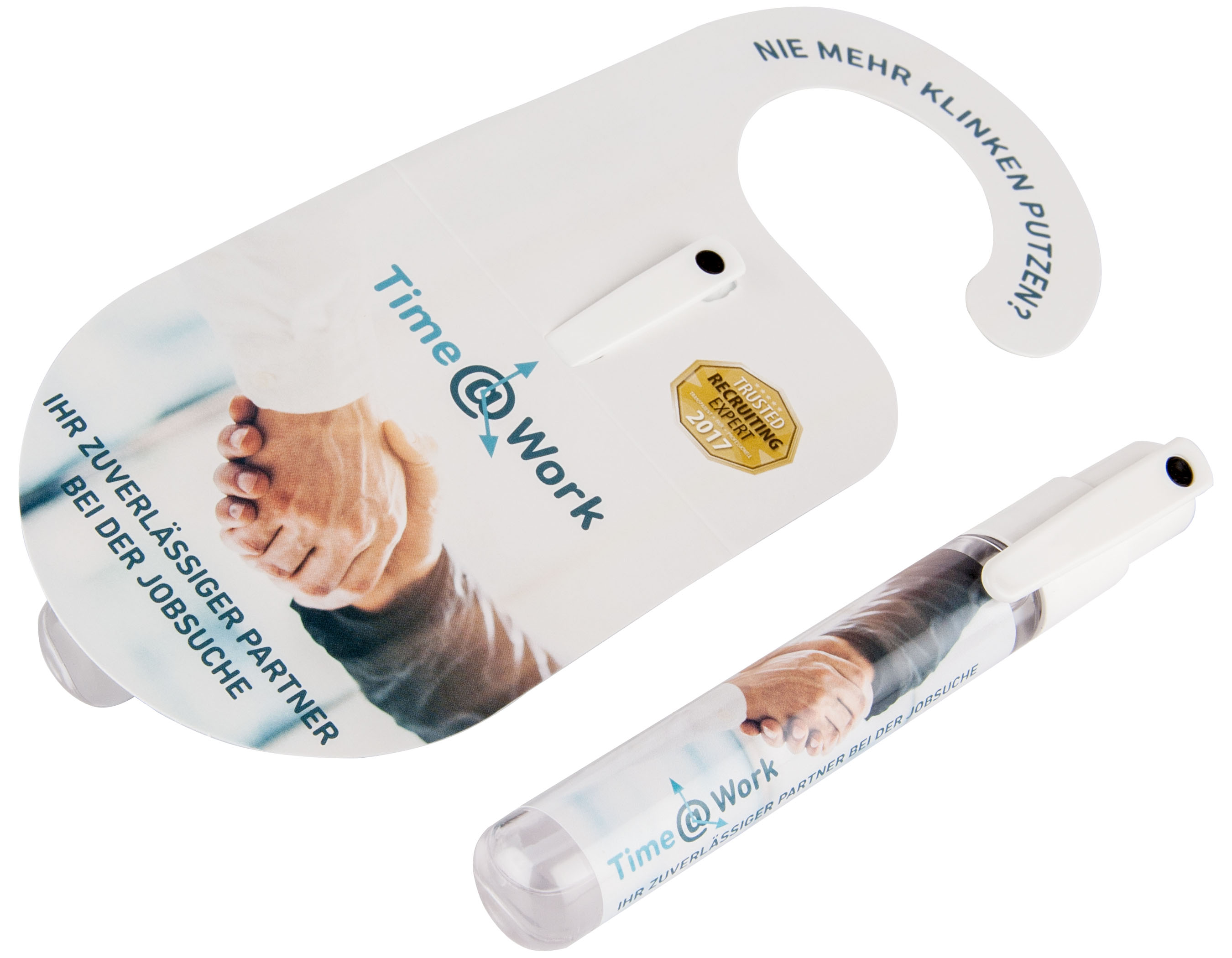 Handdesinfektionsspray mit Hängekarte "SaniStick Hang on"