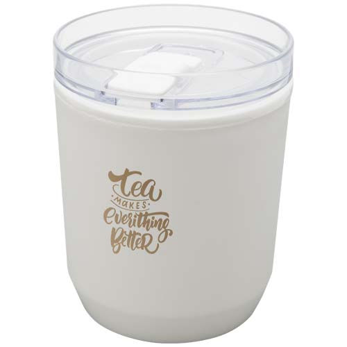 Hudson 180 ml doppelwandiger Becher aus recyceltem Kunststoff  - weiss