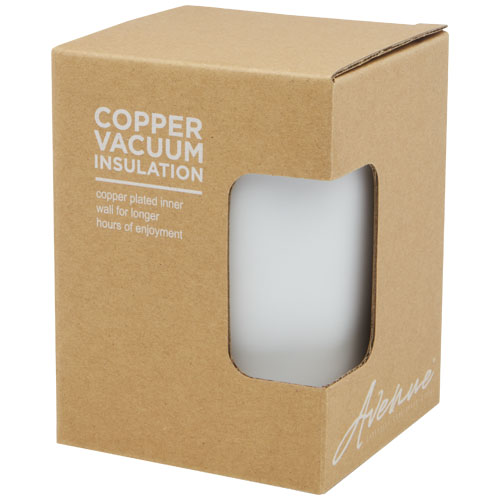 Lagan 330 ml Kupfer-Vakuum Isolierbecher mit Bambusdeckel - weiss