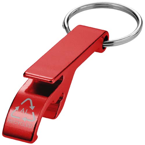 Tao Schlüsselanhänger mit Flaschen- und Dosenöffner aus recyceltem RCS Aluminium - rot