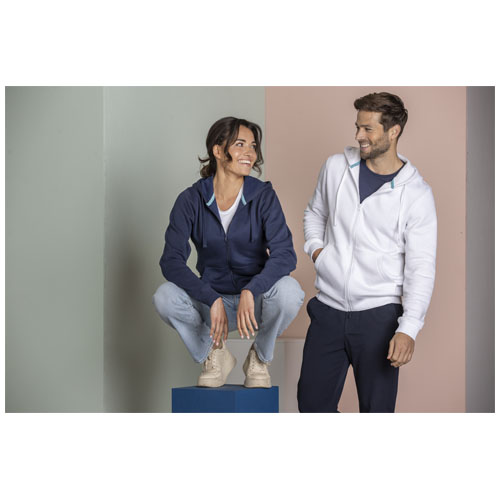 Ruby Hoodie mit durchgehendem Reißverschluss aus Bio-Material für Herren - weiss / XS