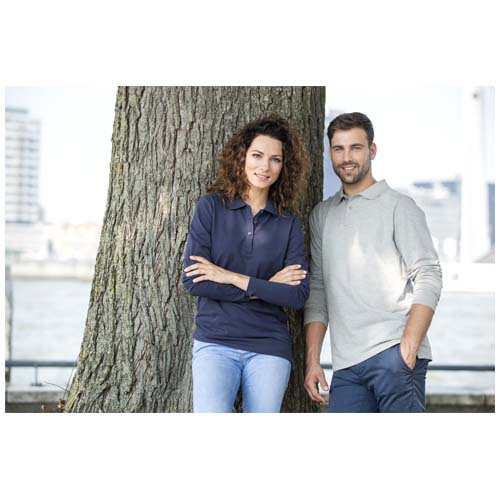 Calgary 180 g/m² Langarm Poloshirt für Herren - weiss / XS