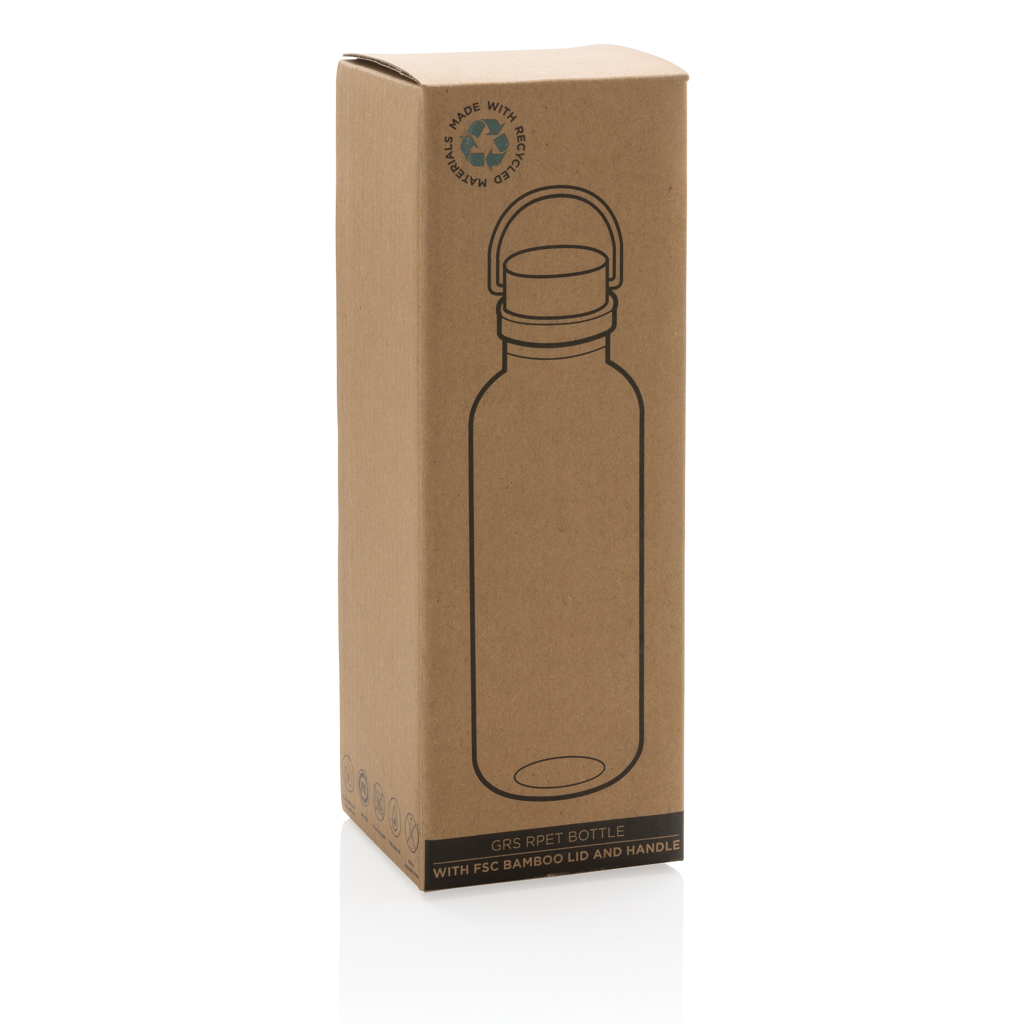RCS rPET Flasche with Bambusdeckel und Griff