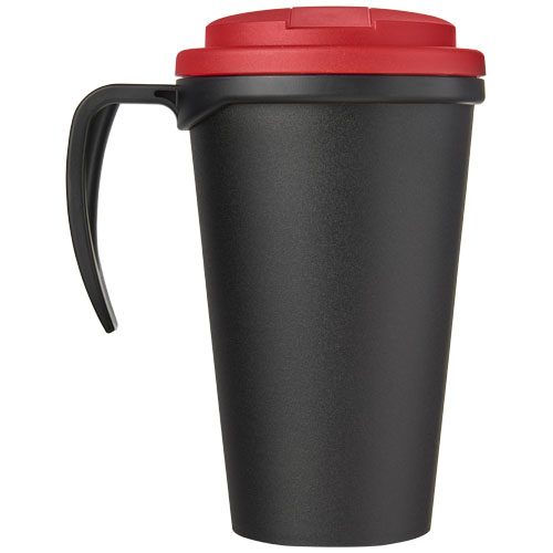 Americano® Grande 350 ml Isolierbecher mit auslaufsicherem Schraubverschluss - schwarz / rot