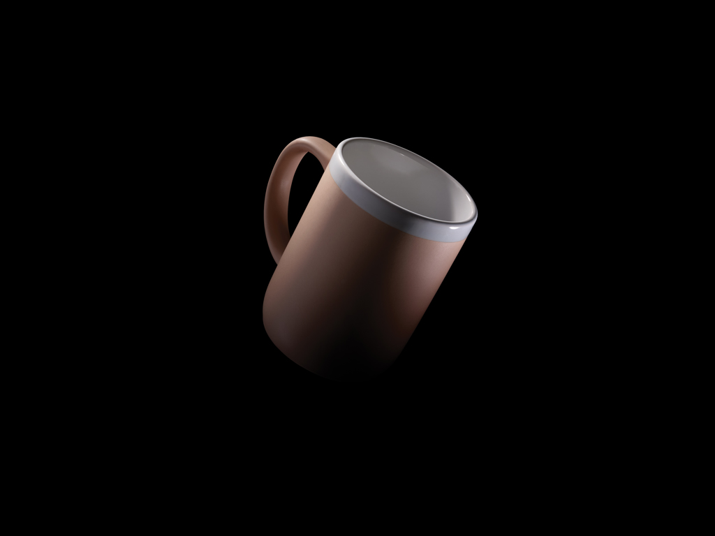 Keramiktasse mit weißem Rand, 300ml
