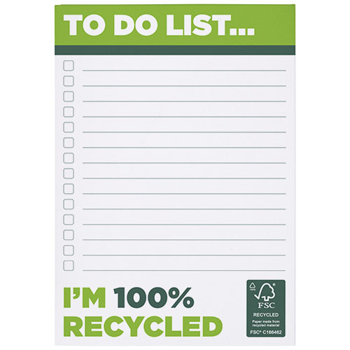 Desk-Mate® A6 recycelter Notizblock - weiss / 25 Seiten