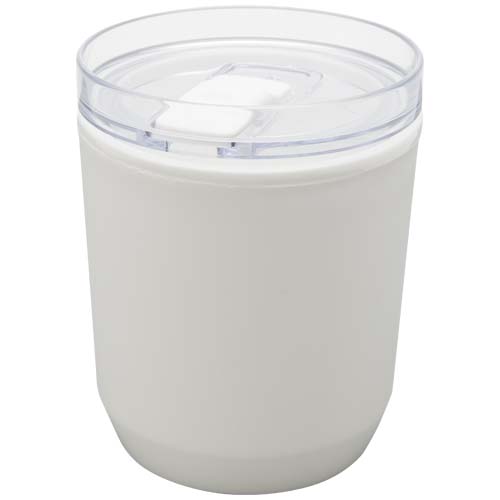 Hudson 180 ml doppelwandiger Becher aus recyceltem Kunststoff  - weiss
