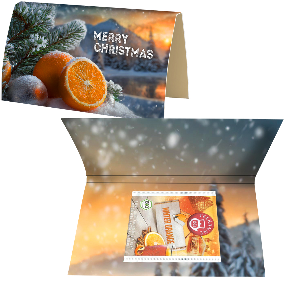 Bio Beuteltee Winter Orange, 2,25g, Werbekarte A6 gefaltet
