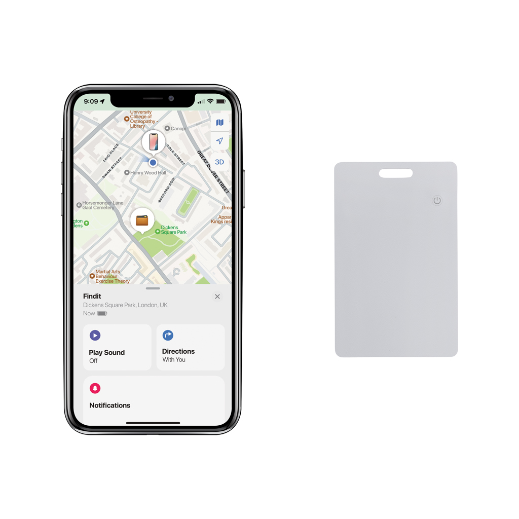Findit RCS rABS wiederaufladbare Ultra-Thin Tracker-Karte