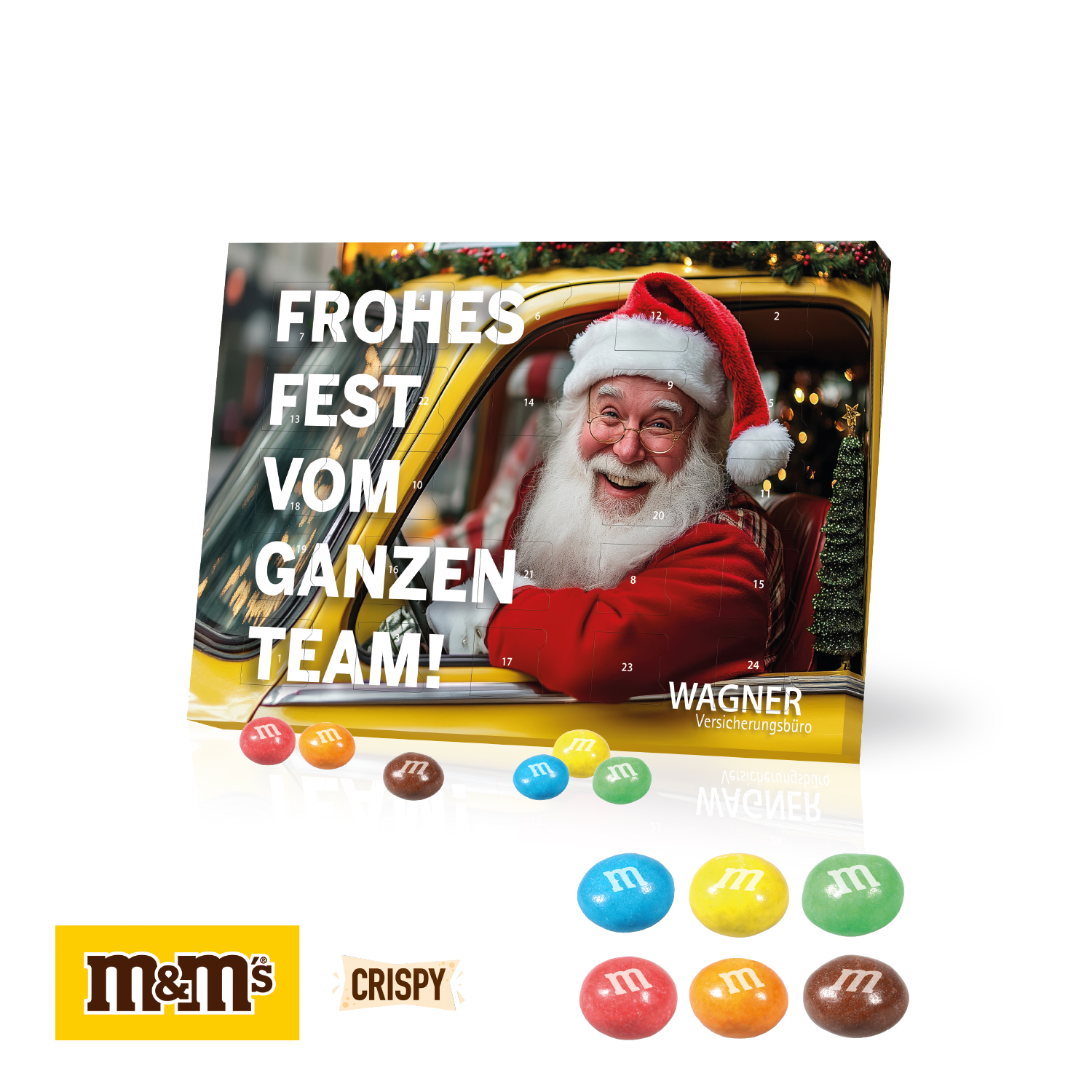 Tisch-Adventskalender mit M&M® Knusperkugeln