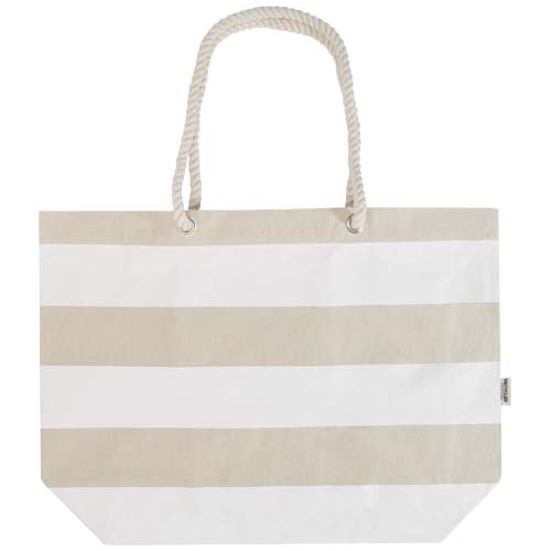 Florida 270 g/m² Strandtragetasche aus recyceltem GRS-Material - natur / weiss