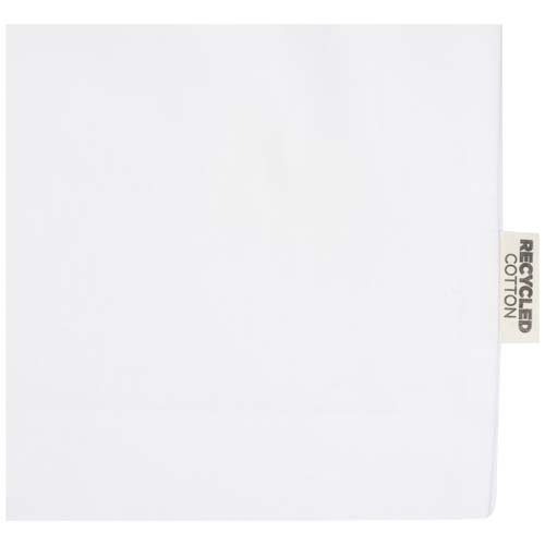 Madras 140 g/m² Baumwoll Tragetasche mit Seitenfalten aus GRS recycelter Baumwolle 12L - weiss