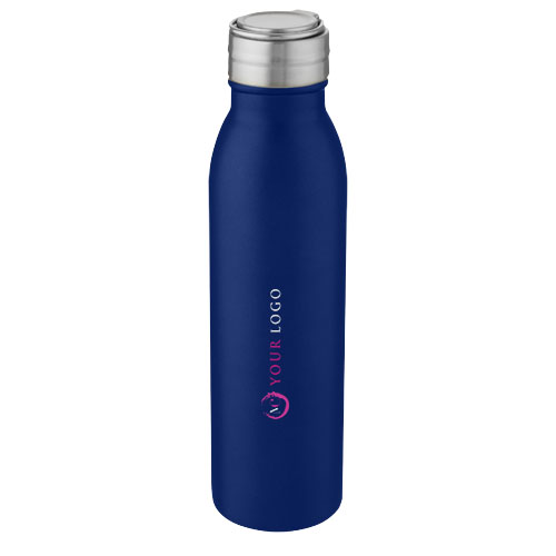 Harper 700 ml Sportflasche aus Edelstahl mit Metallschlaufe - mittelblau