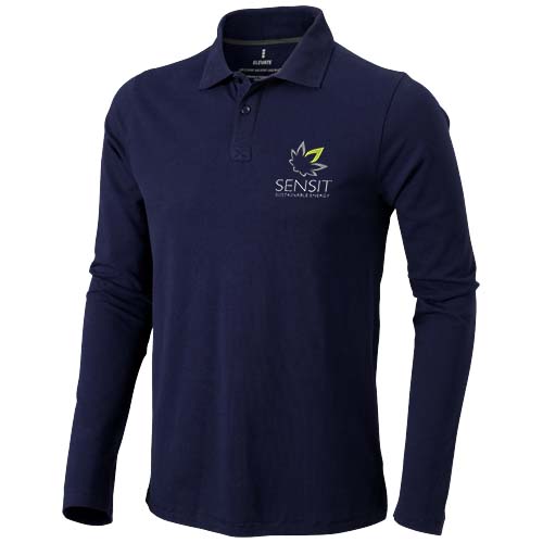 Calgary 180 g/m² Langarm Poloshirt für Herren - navy / XXL