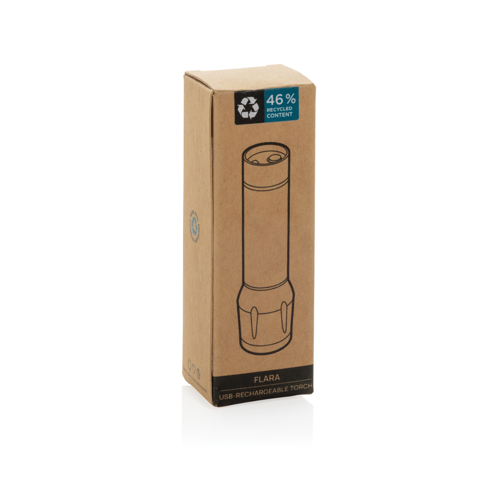 Flara USB-aufladbare Taschenlampe aus RCS recyceltem ABS